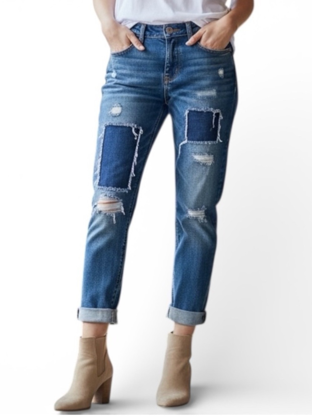 Madewell Patchwork Boy Jean With Raw Hem Size 27